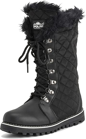 Polar Products Womens Quilted Comfy Winter Rain Warm Snow Knee High Boot