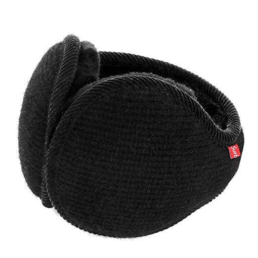 Surblue Unisex Warm Knit Earmuffs Ladies Cashmere Winter Pure Color Outdoor Fur Earwarmer, Adjustable Wrap