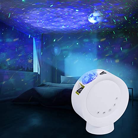 Star Projector Galaxy Moon Night Light for Kids Bedroom, Remote Control 4000mAh Battery Nebula Projector Lamp for Game Room Party Decor Mood Lighting Ambiance Gift for Children and Adults (White)