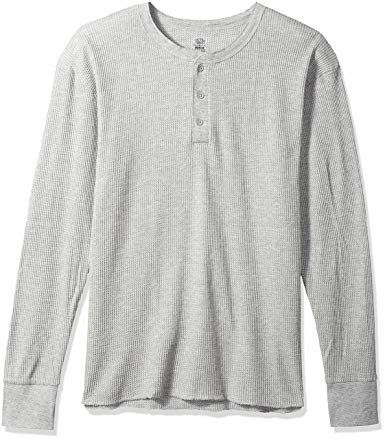 Fruit of the Loom Men's Classics Midweight Waffle Thermal Henley Top