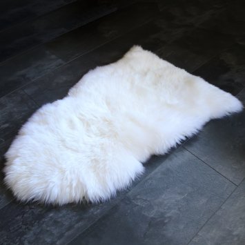Sheepskin Rug Soft Genuine Leather Merino   Care & Cleaning Guide (2ft x 3ft White/Ivory)