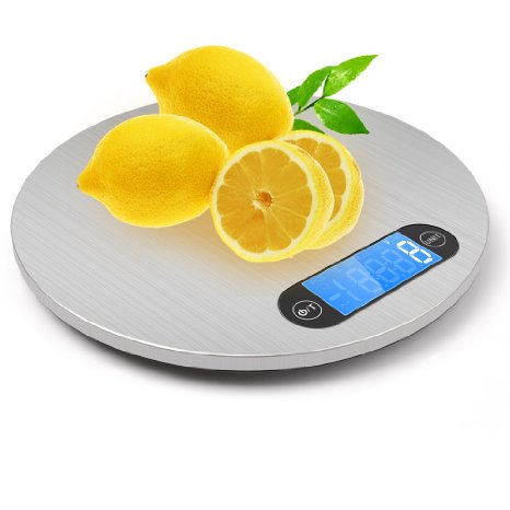 Food Scale - Warmhoming Multifunction Digital Kitchen Scale with Hanger for Easy Storage - High Precision with Backlit and Stainless Steel (11lb/5kg)