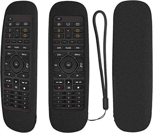 Protective Silicone Remote Case ONLY for Logitech Harmony Companion All in One Remote Control Shockproof Washable Skin-Friendly Remote Control Cover with Loop (Black)