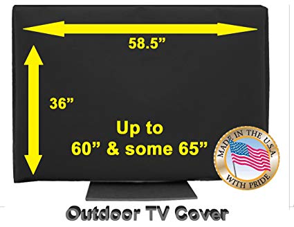 60" Outdoor TV Cover Black (Soft Non Scratch Interior fits 60"- some 65")