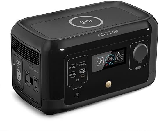 EF ECOFLOW RIVER mini (wireless) 210Wh Portable Power Station, Lightweight and Silent Solar Generator, Fast Charging, Sports AC, DC, Wireless Pad, and USB Outlets, Made for Outdoors, Travel & Camping