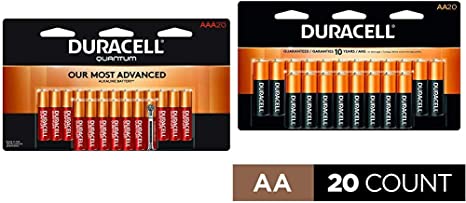 Duracell - Quantum AAA Alkaline Batteries - Long Lasting, All-Purpose Triple A Battery - 20 Count & CopperTop AA Alkaline Batteries - Long Lasting, All-Purpose Double A Battery - 20 Count