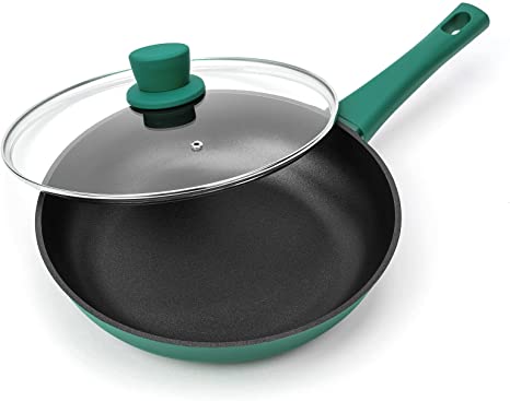 Sakuchi Frying Pan Nonstick Induction Skillet with Lid Omelette Egg Pan 9.5 Inch, Green