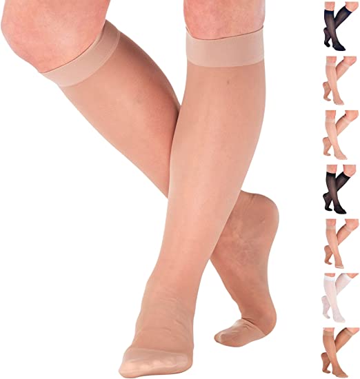 Absolute Support Travel Sheer Compression Socks 15-20mmHg for Women Circulation