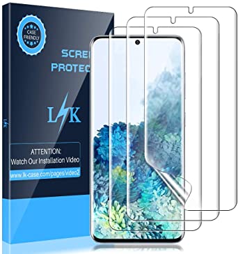 LK [3 Pack] Screen Protector for Samsung Galaxy S20 / Galaxy S20 5G (6.2 inch, [New Version] [Full Coverage] [Case Friendly] HD Clear Flexible Film with Lifetime Replacement Warranty