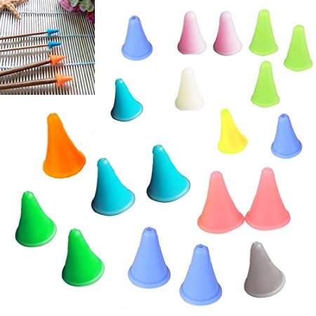 BoNaYuanDa 20 Pcs Knit Knitting Needles Point Protectors/Stoppers 2 Sizes For Knitting Craft(Needles Point Protectors)