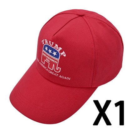 Rocky Sun Unisex-adult 2016 Trump for President " Make America Great Again " Campaign Adjustable Hat Cap (Red)