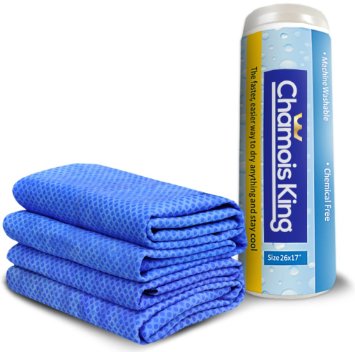 Chamois Cloth Drying Towel Ideal for Car Detailing. Dry Auto, Boat, Spills or Anything with the 26x17 Super Absorbent Shammy. Cooling Towel for Hot Weather or Sports. Soft, High Quality, Machine Washable & Guaranteed. One 1 Towel Per Tube