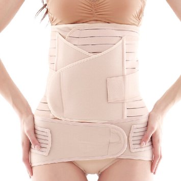 Ninth-City Women and Maternity New Summer Style Highly Breathable Postpartum Postnatal Recoery Support Girdle Belt Used for Belly Shape,Waist Slim and Tummy Control - 3 in 1 (Stripe Style,Size: L)