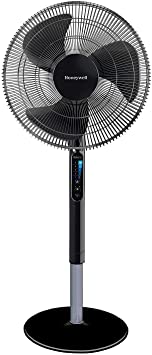 Honeywell Advanced QuietSet 16" Stand Fan With Noise Reduction Technology & Remote Control-Black, 18.8 x 58.8 x 55 cm