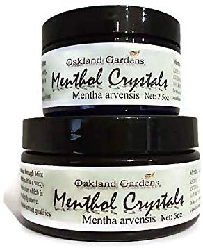 2.5oz Premium Menthol Crystals - 100% Natural Menthol Crystals - Soothing & Cool Aromatherapy & Tension Relief - By Oakland Gardens (Menthol Crystals 2.5 oz)