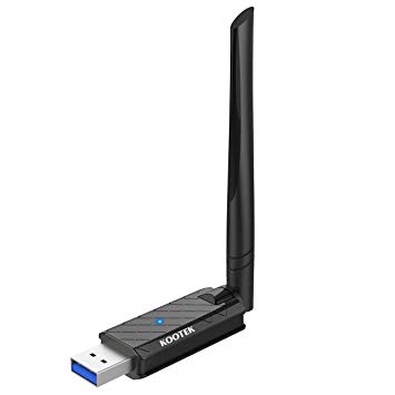 Kootek 1200Mbps USB WiFi Adapter, USB 3.0 Wireless Dongle Network High Gain Dual Band 2.4/5G 802.11ac with 5dBi Antenna for PC/Desktop/Laptop/Win 10/Win 8.1/ Win 8/Win 7/Vista/XP Mac OS 10.6-10.14