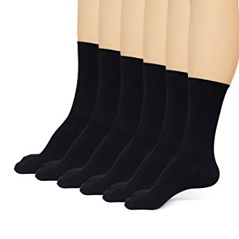 David Archy Men's 6 Pack Drop Needle Knit and Basic Patterned Dress Crew Socks