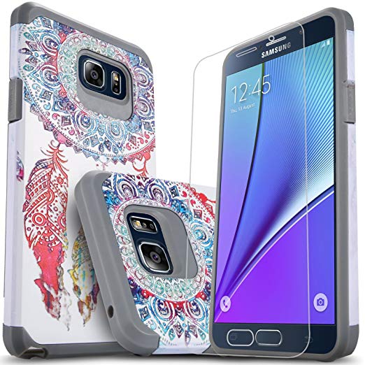 Galaxy Note 5 Case, Starshop [Shock Absorption] Dual Layers Impact Advanced Protective Cover with [Premium HD Screen Protector Included] for Samsung Galaxy Note 5 (Dream Catcher)