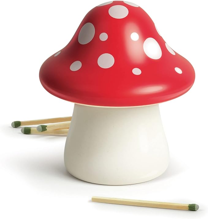 Genuine Fred Merry Mushroom, Decorative Ceramic Match Striker and Storage