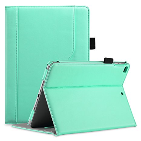 New iPad 9.7 Inch Case,iPad Air 2 Case,ULAK Premium PU Leather Case Smart Auto Wake/Sleep Cover with Hand Strap,Card Slots,Pocket for iPad Air 1/2,New iPad 9.7 Inch 2017-[Will Not Fit iPad 2] Mint