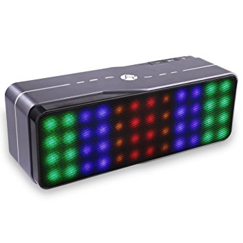 Bluetooth Speaker,Findyouled Hi-Fi Wireless Portable Stereo Speaker with Color LED Mode,Dual-Driver with Superior Sound(Space Gray)