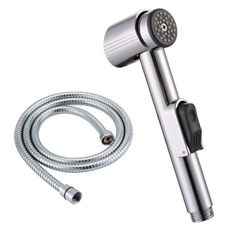 KES Toilet Handheld Bidet Sprayer with Hose and Bracket Holder Toilet Attachment Cloth Diaper Sprayer Bathroom Spray Wand Shattaf Polished Chrome, LP900