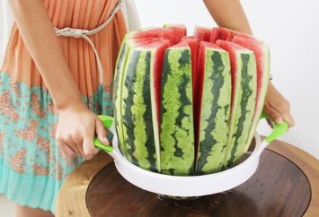 Large Stainless Steel Slicer, Slices Fruit, Melons, Watermelon, Pineapple, and More Simply Get 12,11"/28.5cm,Large