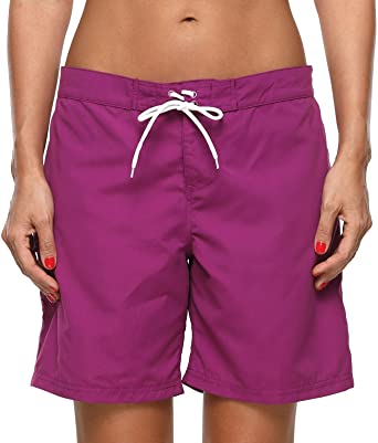 ATTRACO Women Board Shorts Long Active Swim Shorts Tummy Control High Waist