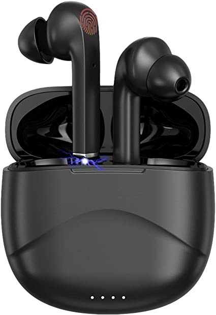 sdadWireless Earbuds Call Noise t Charging Case in-Ear Built-in Mic Headset (Black-1)