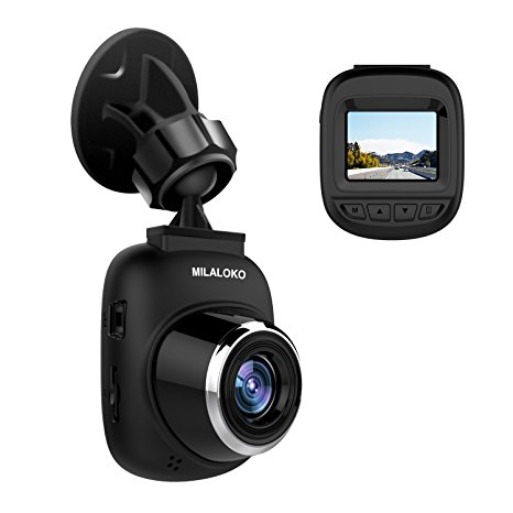 Mini Dash Cam, MILALOKO Full HD 1080P Car Camera with 168° Wide Angle, G-Sensor, Loop Recording, Motion Detection, Park Monitor