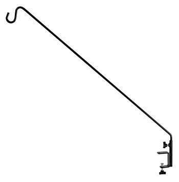 Gray Bunny GB-6829 Heavy Duty Extended Reach Deck Hook, 49 Inch Pole, 3 Inch Clamp, Black, for Bird Feeders, Planters, Suet Baskets, Lanterns, Wind Chimes and More!