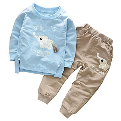 Baby Boys Toddler Kids 2 Pieces Winter Fall Summer Clothing Set T-Shirt Pants Outfits