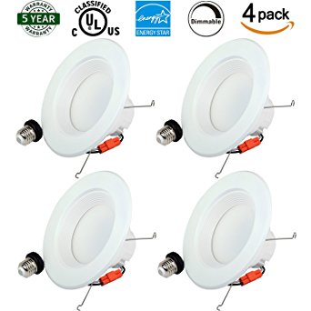 Eagledlight 6 Inch 13w Dimmable LED Recessed Lighting 100W Replacement 1100LM 5000K Daylight White LED Downlight Energy Star UL Listed LED Retrofit Can Light Ceiling Light Fixture 4 Pack