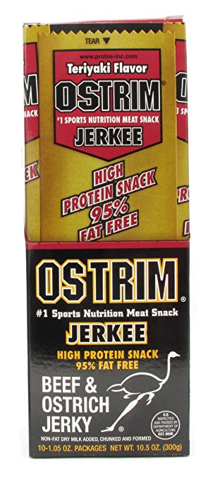 Ostrim Beef & Ostrich Jerky Teriyaki 10 - 1.05 oz packages [10.5 oz (300 g)]