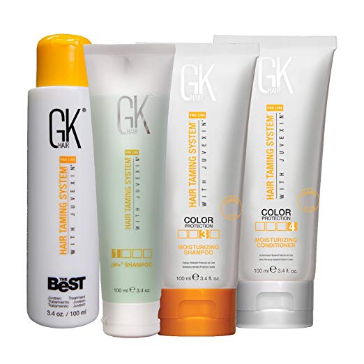 GKhair The Best Keratin Hair Taming System - | Hair Straightening/Smoothing Treatment | Global Keratin (3.4 oz w/kit)