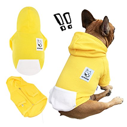 iChoue Pets Dog Clothes Hoodie Yellow