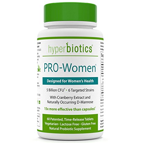 PRO-Women: Probiotics for Women with Cranberry Extract & 100% Naturally-Occurring D-Mannose - 15x More Effective than Capsules with Patented Delivery Technology - 60 Once Daily Time Release Tablets