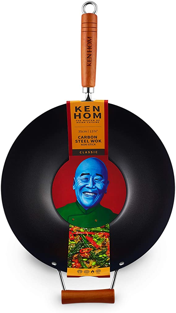 Ken Hom KH335001U Classic Stir Fry Wok, 14", Black