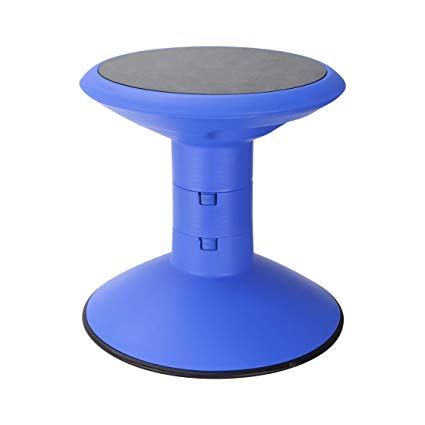 Storex Wiggle Stool, Adjustable Height 12”, 14”, 16”, or 18” for Active Seating in The Classroom, Blue (00301U01C)