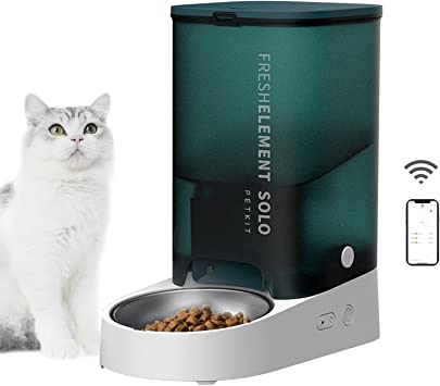 PETKIT Automatic Cat Feeder, 3L Wi-Fi Enabled Smart Pet Food Dispenser with Stainless Steel Bowl for Cats and Dogs, App Control, Dual Power Mode, Portion Control, Compatible for Freeze-Dried Pet Food