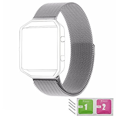 Fitbit Blaze Band, No1seller Milanese Loop Stainless Steel Bracelet Strap Wristband for Fitbit Blaze Smart Fitness Watch with Unique Magnet Lock (6.7-8.1 inch)