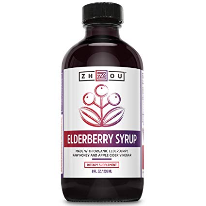 Elderberry Syrup with Organic Elderberry, Raw Honey, Apple Cider Vinegar, and Propolis