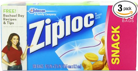 Ziploc Snack Bag Value Pack, 100-Count(Pack of 3)