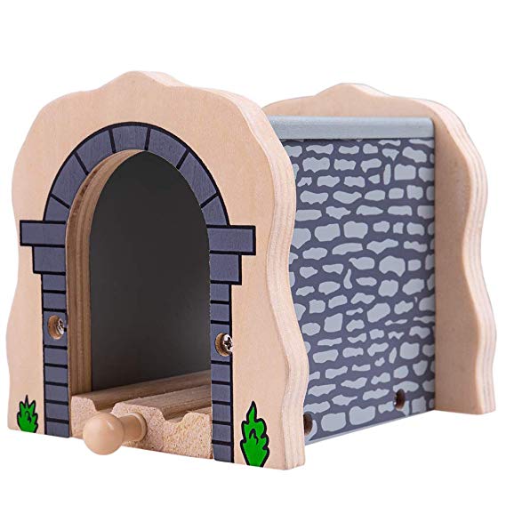 Bigjigs Rail Grey Stone Tunnel - Other Major Wooden Rail Brands are Compatible