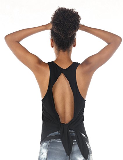 icyZone Sexy Yoga Tops Workout Clothes Racerback Tank Top for Sport Women