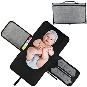 TedGem Diaper Changing Pad Kit, Waterproof Portable Diaper Changing Station Travel Home Change Mat Organizer with Head Cushion for Toddlers Infants and Newborns