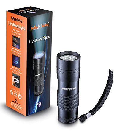 Best UV Black Metal LED Flashlight - Pet Urine Detector for Dogs Cats Puppies - Finds and Detects Human Fluids & Stains on Carpet Rugs Bed Sheets - Counterfeit Money & ID Cards - A Most Have Pets Accessory & Supplies - 3 AAA Betteries Included