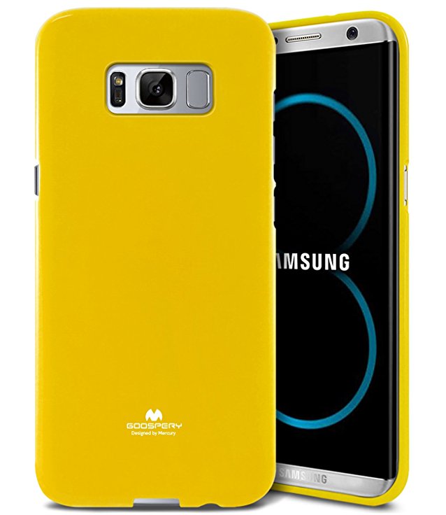 Galaxy S8  PLUS Case, [Slim] MERCURY [Flexible] Pearl Glitter Jelly [Low Profile] Anti-Slip TPU Case [Lightweight] Shockproof Bumper Cover [Anti-Discoloring Finish] for Samsung Galaxy S8 PLUS, Yellow