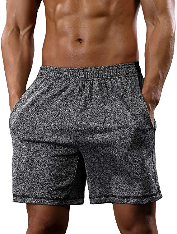 CARWORNIC Men's Athletic Gym Shorts Workout Running Bodybuilding Stretchy Sport Training Shorts