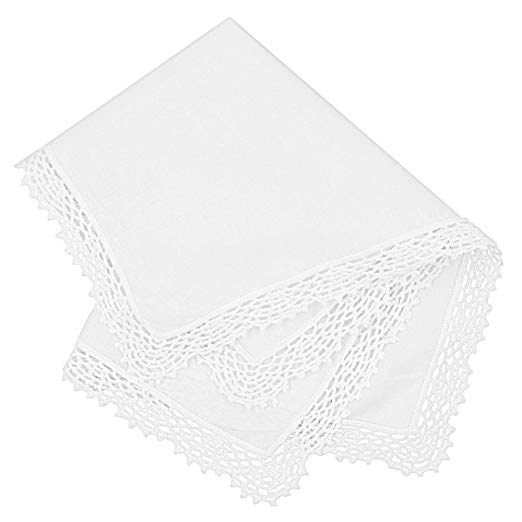 Milesky Bridal Wedding Crochet Lace Handkerchief premium 60S Cotton